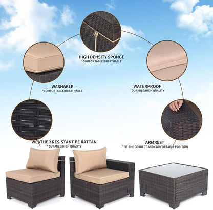 Hot Selling and Popular Leisure Rattan Sofa Home Set for Indoor or Courtyard Use