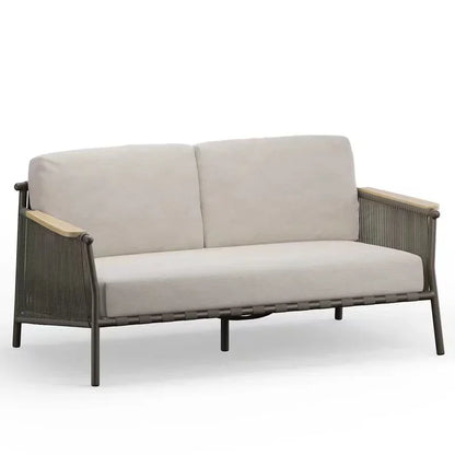 New Chinese solid wood sofa combination Zen walnut color modern villa ash living room solid wood sofa