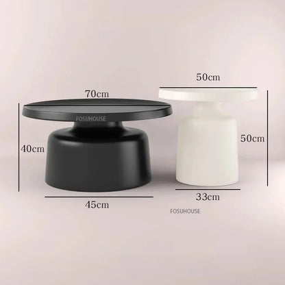 Modern Small Apartment Living Room Table Simple Iron Coffee Tables Creative Bedroom Bedside Table Round Tea Table Combination T