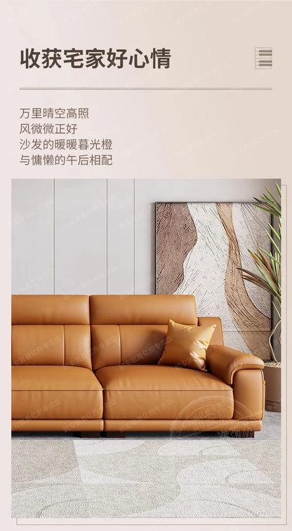 New European-style simple leather sofa wedding room new house light luxury small apartment high-end leather sofa straight row