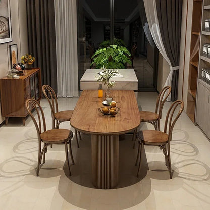 Modern simple household solid wood island dining table