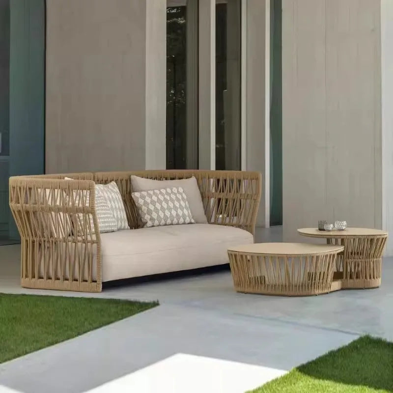 Outdoor sofa, courtyard, rattan woven outdoor swimming pool, homestay furniture, leisure combination, outdoor rattan chair