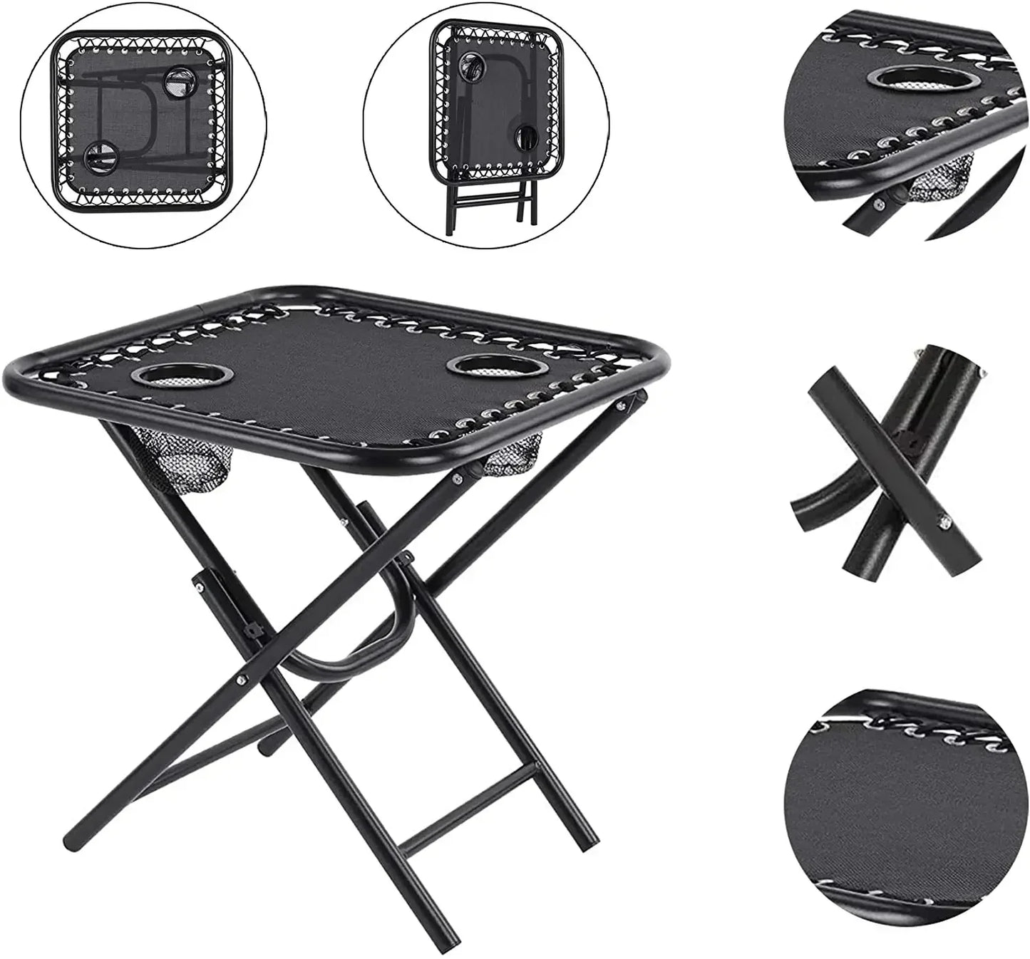 Homfa Garden Sun Lounger Set with Table Folding Adjustable Zero Gravity Recliner Chair Seat Indoor/Outdoor