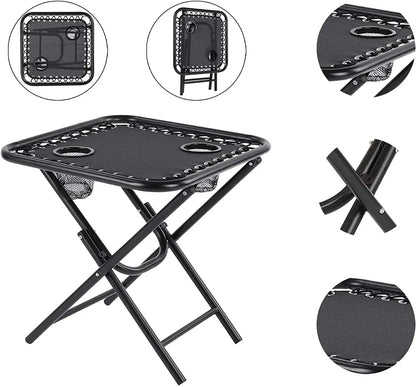 Homfa Garden Sun Lounger Set with Table Folding Adjustable Zero Gravity Recliner Chair Seat Indoor/Outdoor