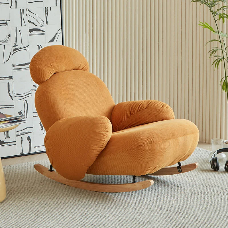 Internet celebrity rocking chair, household cream wind living room balcony bedroom leisure single sofa rocking chair
