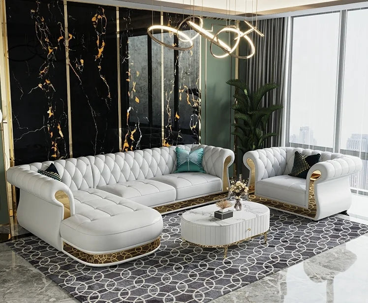 Contemporary C700 Modern Living Room Corner Sofa Set with Massage Feature for Apartment or Mall Furniture