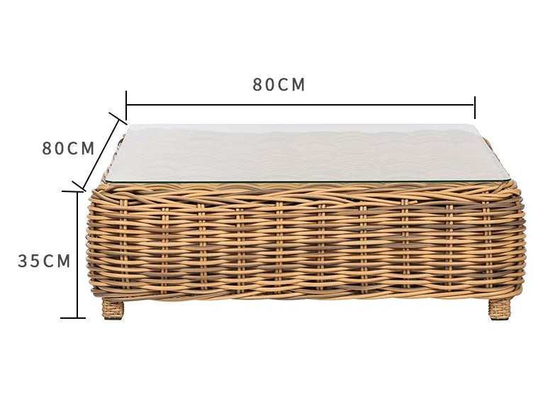 Outdoor rattan sofa  terrace leisure waterproof sunscreen balcony rattan chair outdoor villa garden combination