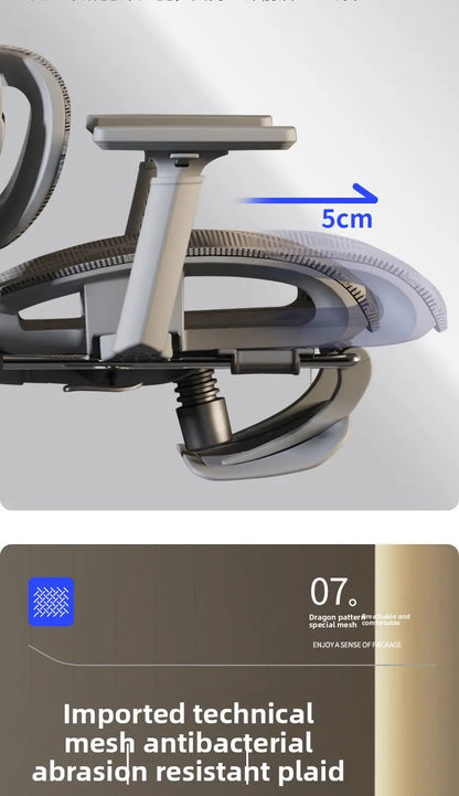 Ergonomic chair Home computer chair Comfortable sedentary office chair Back seat Study desk E-sports study chair