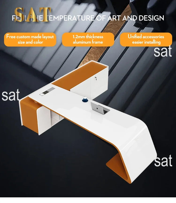 #V New 2024 Boss L Shape Luxury Office Furniture Manager High Tech Modern Executive Ceo Office Desk