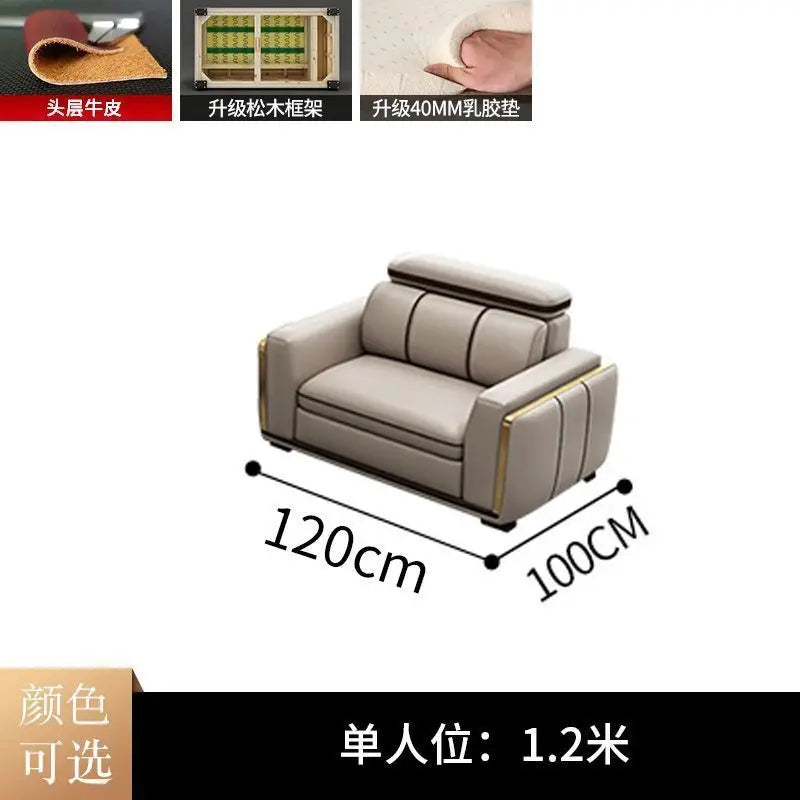 Luxury First-Layer Sofa Classic Light Living Room Size Princess Apartment Straight Row Home Combination