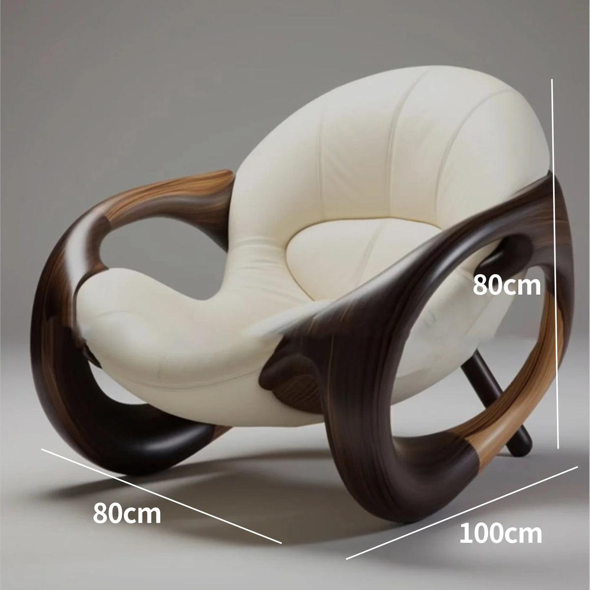 z Solid Wood Sofa Chair Home Living Room Balcony Black Walnut Lazy Armchair Creative Furniture