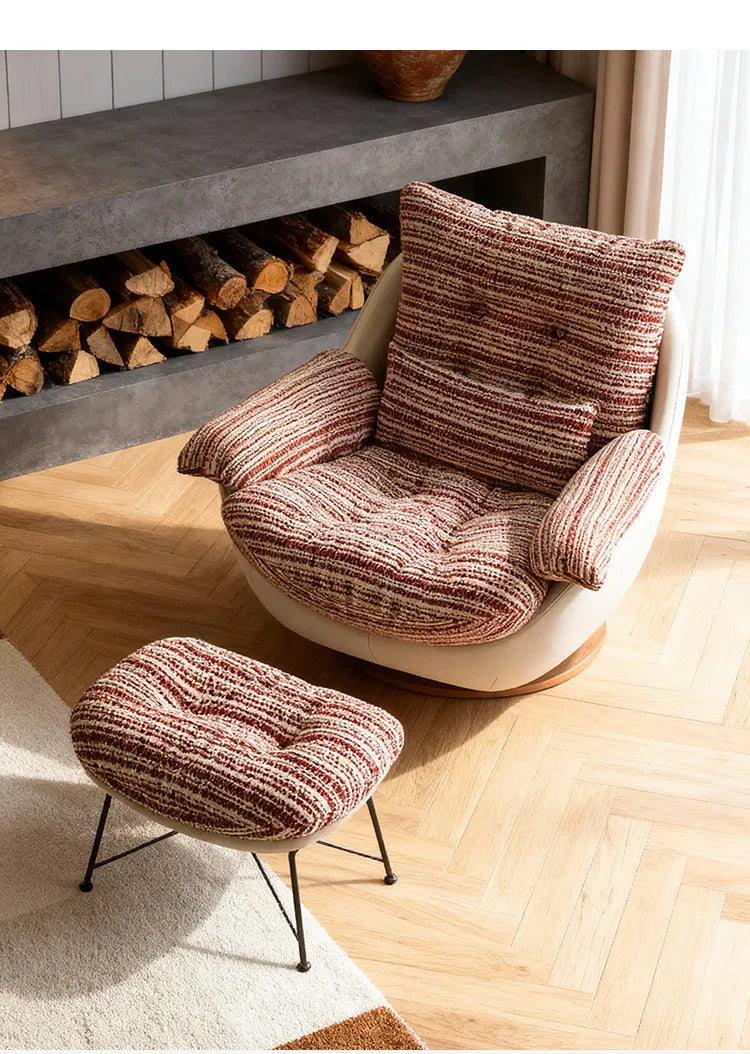 Medieval sofa chair light luxury high-end chair single rotating lazy leisure chair