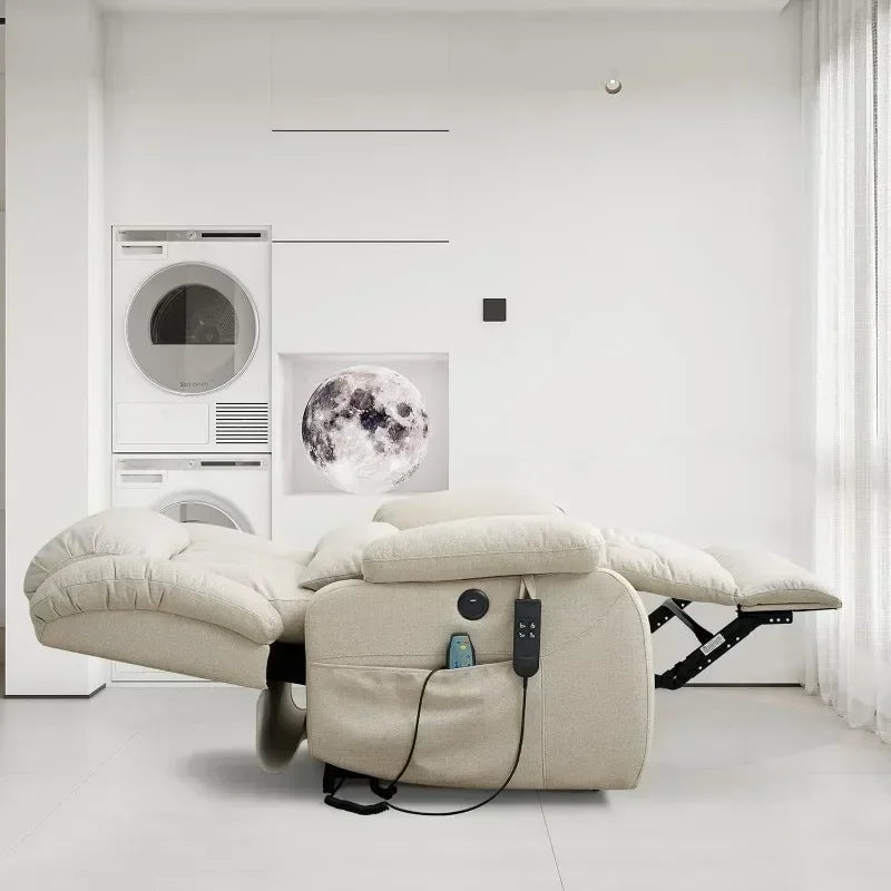 ZQ Dual Motor Sleeper Chair With Massage And Heating Functions Suitable For The Elderly Unlimited Electric Lift Chair, Flat Lyin