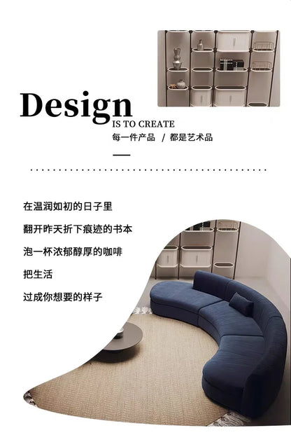 Semicircular curved sofa living room light luxury modern designer fabric sofa hotel B & B02A