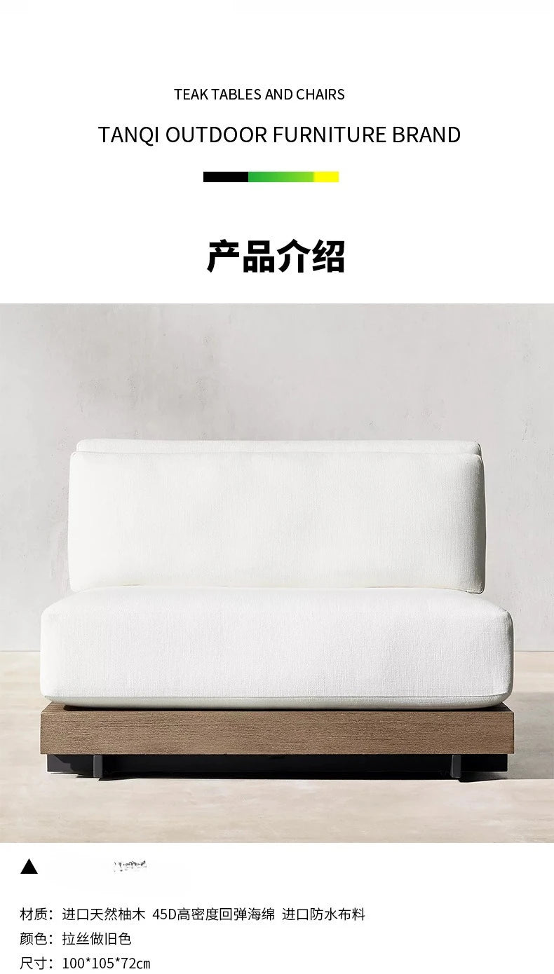Nordic, outdoor, sofa, hotel, coffee table, outdoor, open-air, villa, solid wood, sofa, combination, courtyard, furniture
