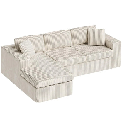 105" Boneless Couches for Living Room, Sectional Couches Modular Sofa with L-Shaped Chaise, Memory Foam Comfy Cloud Couch