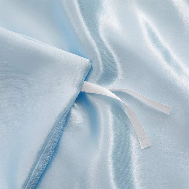 100% Silk 3pcs Bedding Set Natural Mulberry Silk Duvet Cover Set with 2pcs Pillowcase Solid Color Quilt Cover Pillow Case Luxury