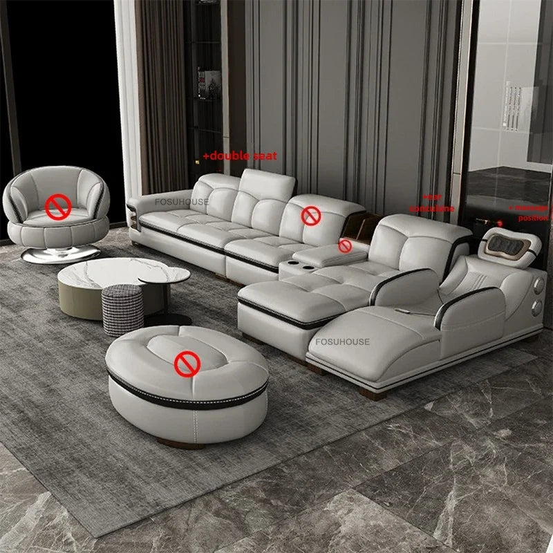 European Luxury Living Room Sofas Home Leisure Sofa Bed Recliner Design Living Room Furniture Modern Corner Smart Massage Sofa