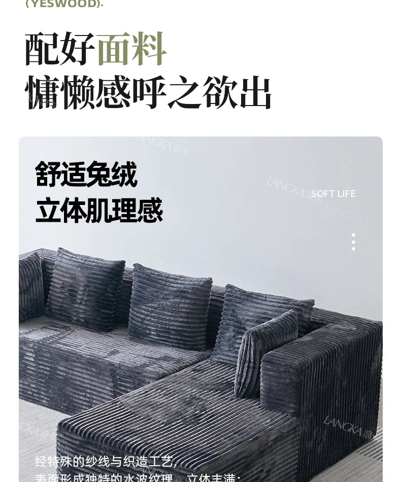 Oversized Boneless Double Lounge Sofa Chair Compressed Sectional Cloud Couch Corduroy L Shape Sofa Bed Couch Divano Da Soggiorno