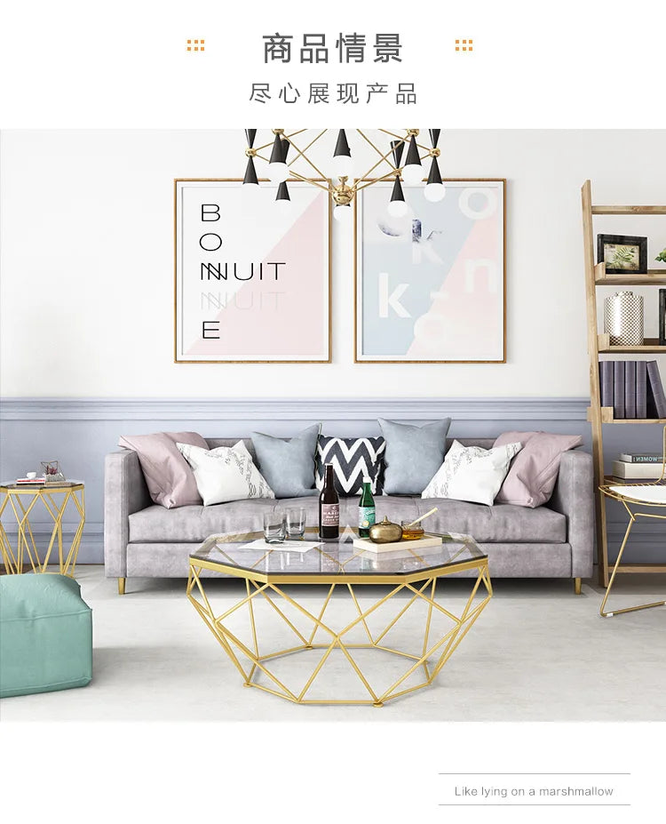 Nordic Light Luxury Tempered Glass Coffee Tables Small Apartment Sofa Side Table Simple Iron Corner Table Living Room Furniture