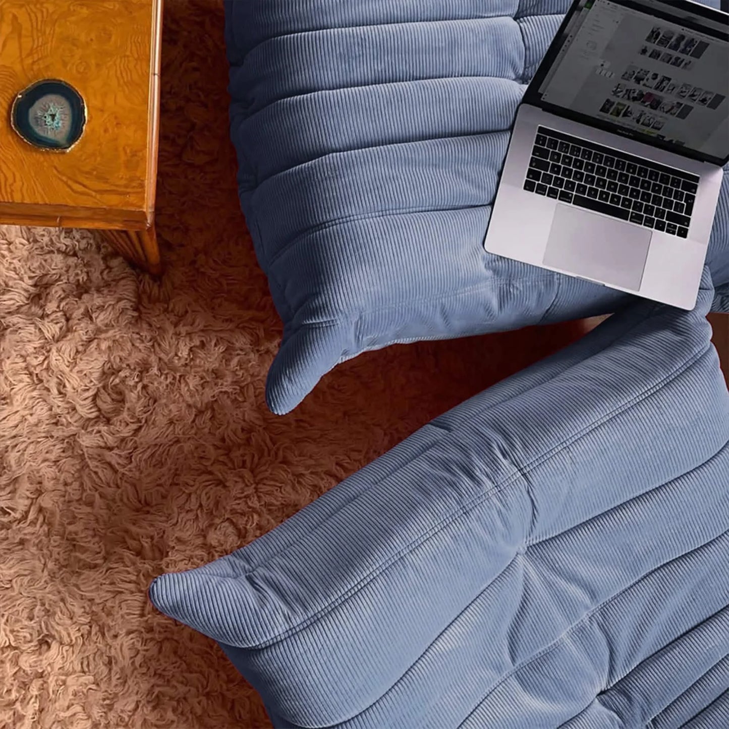 Caterpillar sofa togo modern living room balcony lounge lazy sofa available white lamb wool sofa