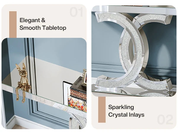 Tribesigns Gold Entryway Table, Modern 39-Inch Console Faux Marble Narrow Wood Sofa with Geometric Metal Legs