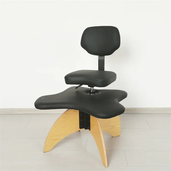 Cross Legged Chair With Backrest Height-Adjustable Stool for Posture Wooden Knee Office Chair Ergonomic Seat Monkey Crouching
