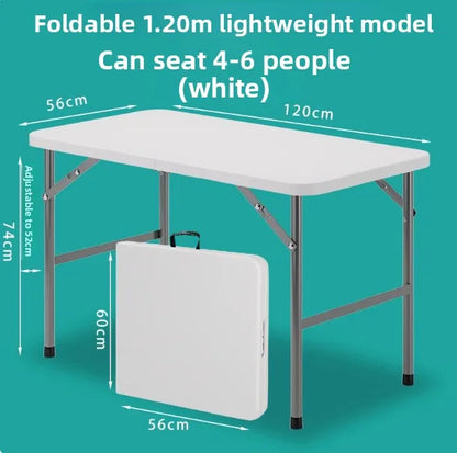 Portable Folding Dining Table Rectangular Long Lightweight Easy Assembly Outdoor Indoor Market Stall Study Desk Furniture