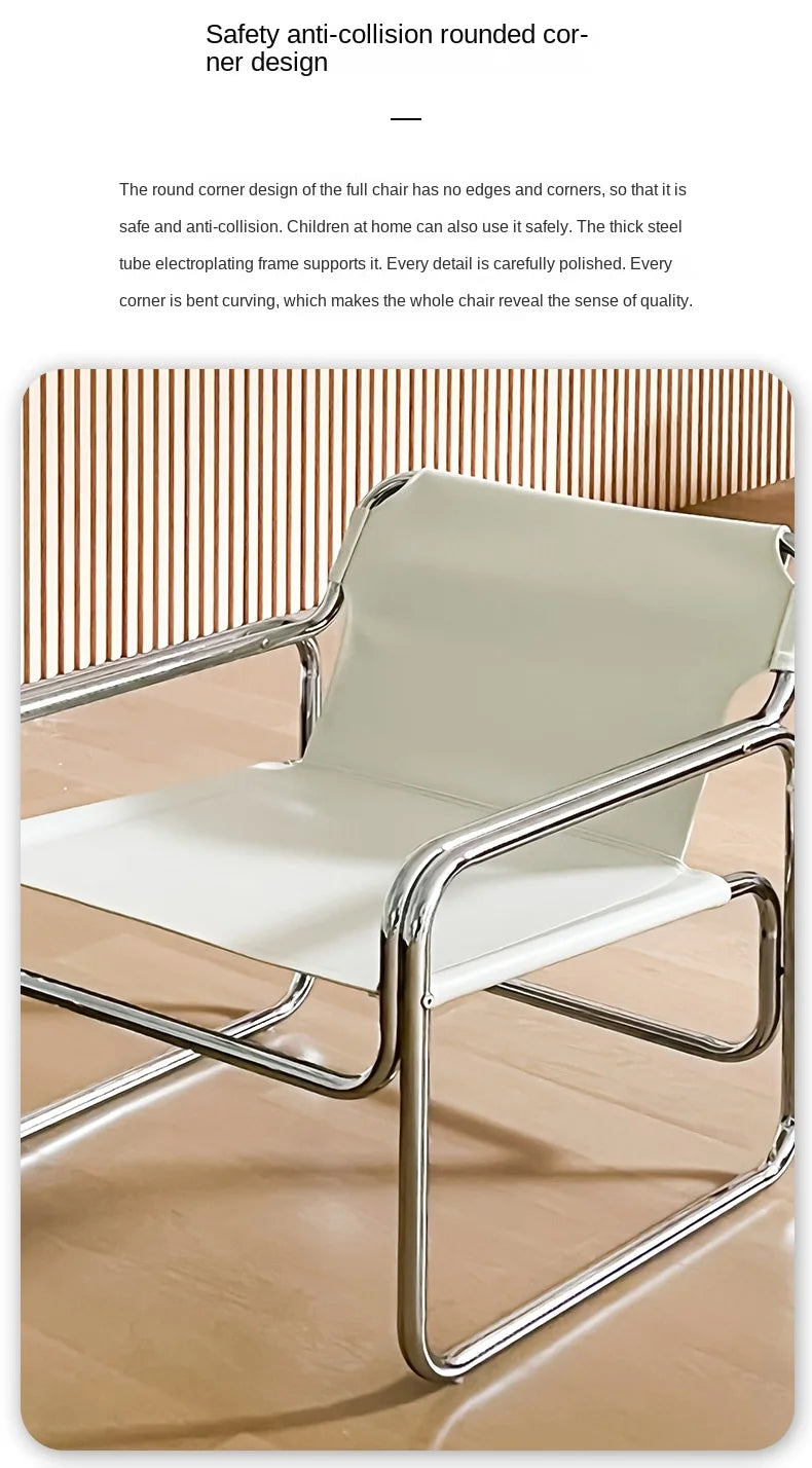 JOYLIVE Single Sofa Chair Designer Bauhaus Casual Chair Stainless Steel Saddling Coffee Chair Shooting Prop New Dropshipping