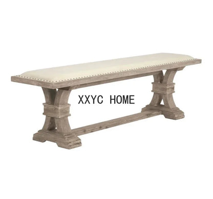 Solid Wood Dining Table Mild Luxury Retro  Log Home Living Room