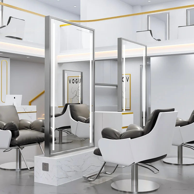HJ Barber Shop Mirror Quick Cut Special Mirror Hair Salon Internet celebrity hair salon Full Lamp Mirror
