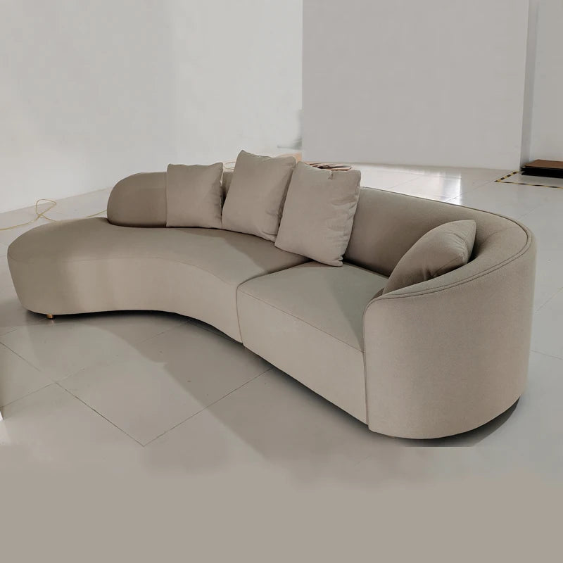 Modern Design Sectional Sofa Set Living Room Hotel Furniture with Curved Modular Velvet Fabric Couch