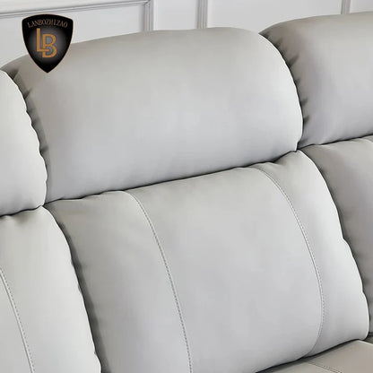 Hot Sale Modern Italian Single Electric Sofa Genuine Leather Multi-Functional Recliner with Metal Corner Combination