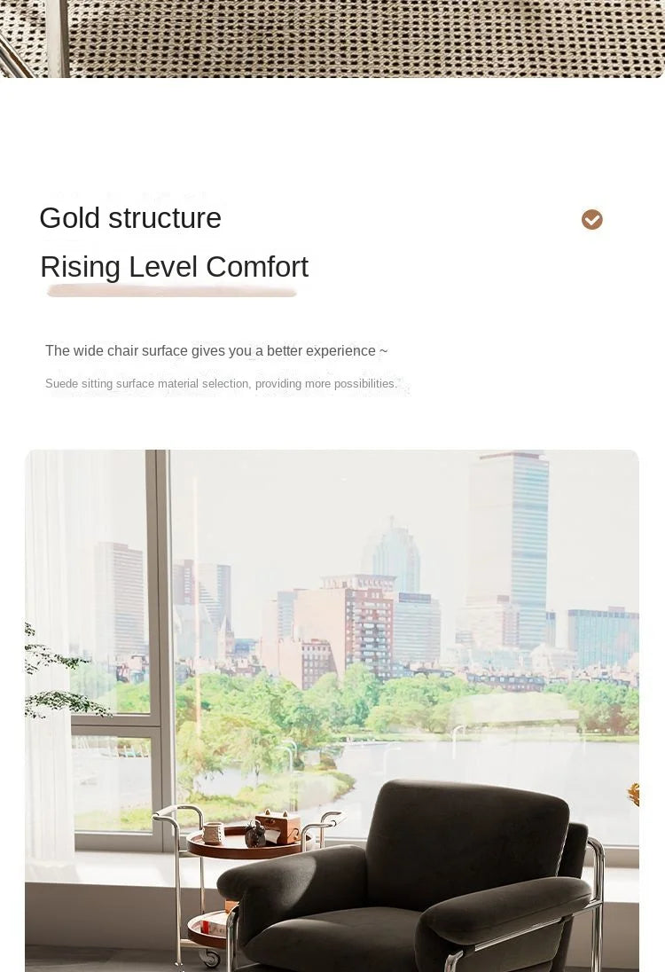 Bauhaus Antique Style Stainless Steel Designer Sofa Chair Living Room Home Balcony Leisure Recliner Negotiation Chair