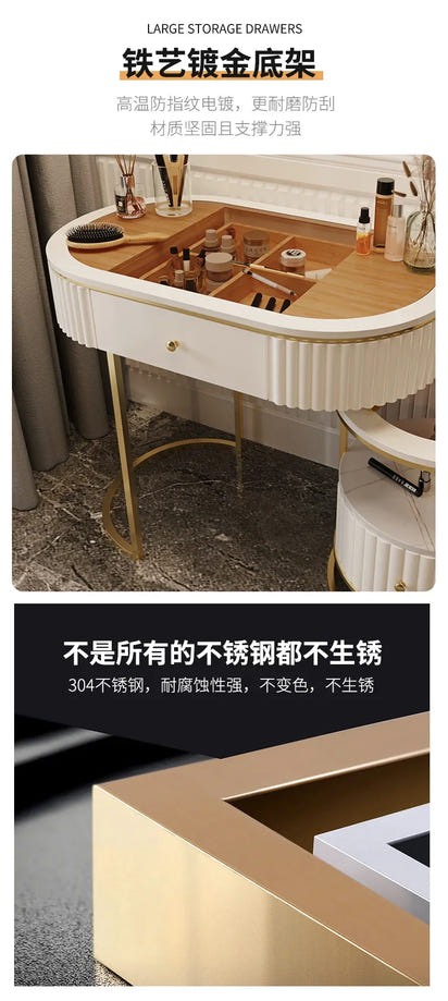 Luxury Charm Dressing Table Luxury Nordic Salon Drawer Nordic Dressing Table Mirror Chair Storage Coiffeuse Furniture Makeup