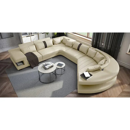 New Arrival Modern Living Room Leather Sofa, Lounge Chair, Living Room Designer Combination Sofa, U-shaped Sofa, Luxury Leather