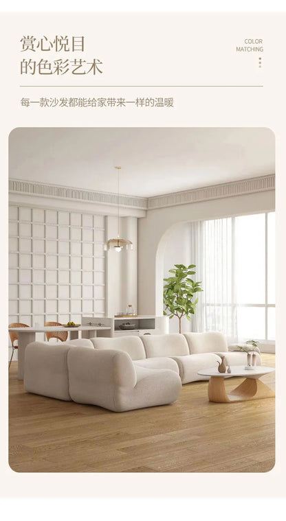 Module combination wabi-sabi wind living room sofa small apartment corner sofa