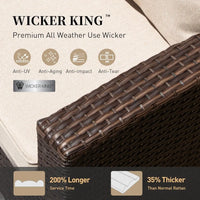 Patio Furniture Set Outdoor Furniture Brown Wicker Rattan Patio Conversation Sets with Cushion Outside Sofa Set,7 Pieces 9 Seats