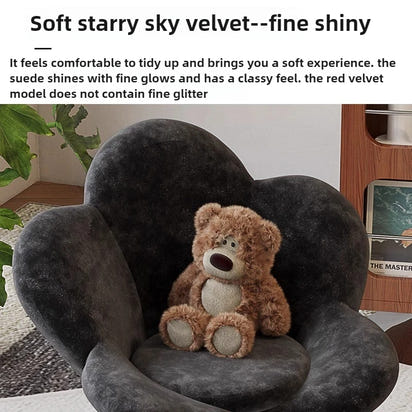 Creative Petals Vanity Stool Creamy Makeup Chair for Girl Modern Nail Salon Seat with Backrest Girly Aesthetic Bedroom Furniture