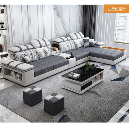 Luxury Technology Cloth Sofa Living Room Furniture Modern Cloakroom Bedroom Sofa Combination Nordic Apartment Sofa Set