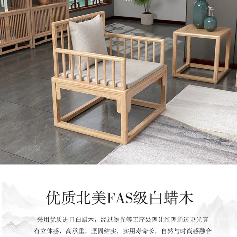 Han Solid Wood New Chinese Sofa Combination Living Room Zen Bed Hotel Homestay Push