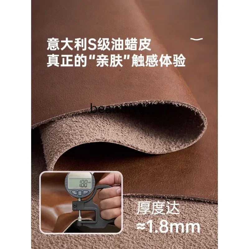 A182 C Oil wax leather sofa first layer cowhide retro living room straight row high backrest