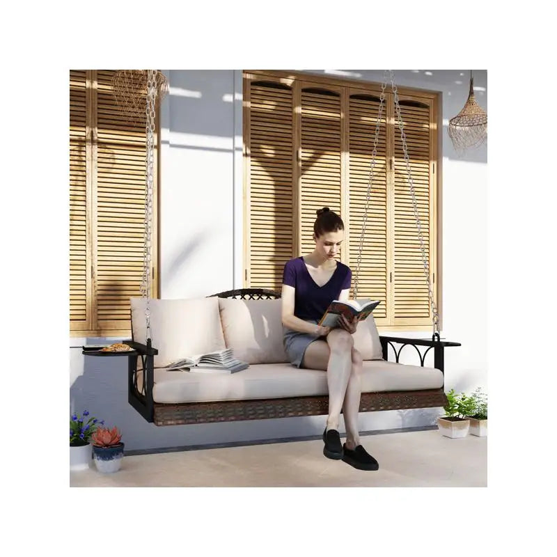 Outdoor Swing Frame Set for Garden, Playground, or Backyard Use - Durable and Comfortable Design for Kids and Adults. Ideal for