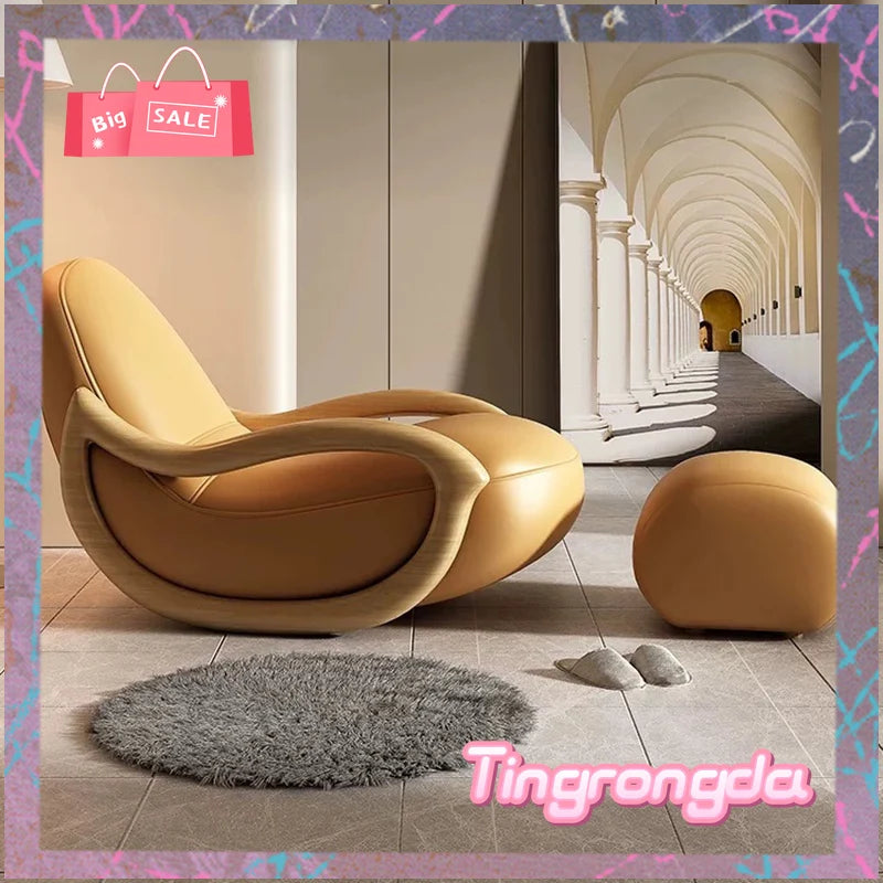 Living room chair simple white lazy reclining chair armchair sofa comfortable salon home furniture