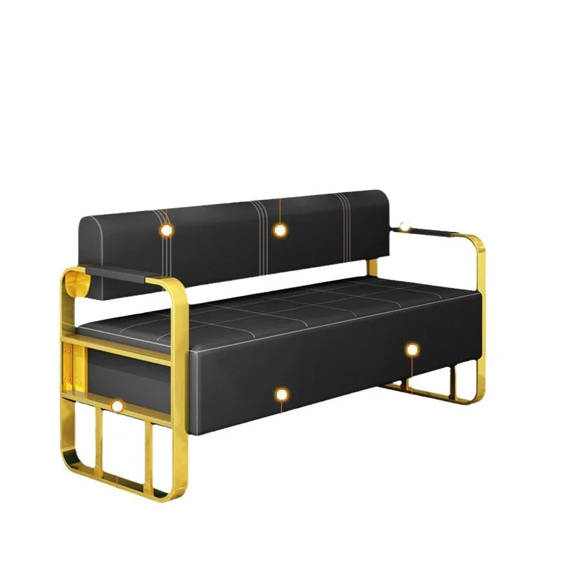 Same light luxury lounge chair, hair salon, nail salon, light luxury stainless steel sofa , lounge area