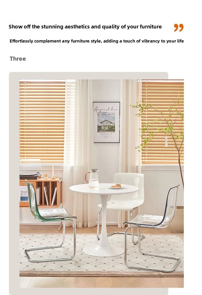 Nordic Modern Clear Acrylic Dining Chair Transparent Plastic Thickened Backrest Chair Simple Home Dining Room Furniture Design