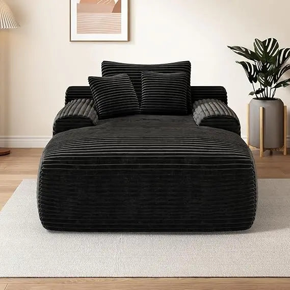 67'' Boneless Chaise Lounge Chair Indoor,Cloud Sofa Couch Bed,Sleeper Chair for Living Room Bedroom, Oversized Corduroy Couchs w