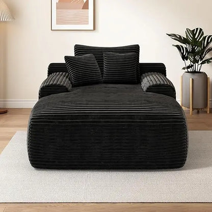 67'' Boneless Chaise Lounge Chair Indoor,Cloud Sofa Couch Bed,Sleeper Chair for Living Room Bedroom, Oversized Corduroy Couchs w
