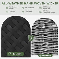 7 Piece Patio Furniture Set Wicker Rattan Patio Sectional Sofa Set Outdoor Seating Furniture with ThickenedCushion, Grey