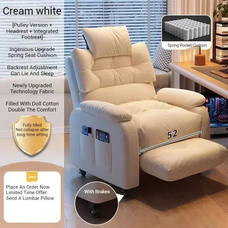 Luxurious Living Room Office Chairs Gaming Armchair Swivel Ergonomic Office Chair Relaxing Recliner Office Furniture Sillas LLOC